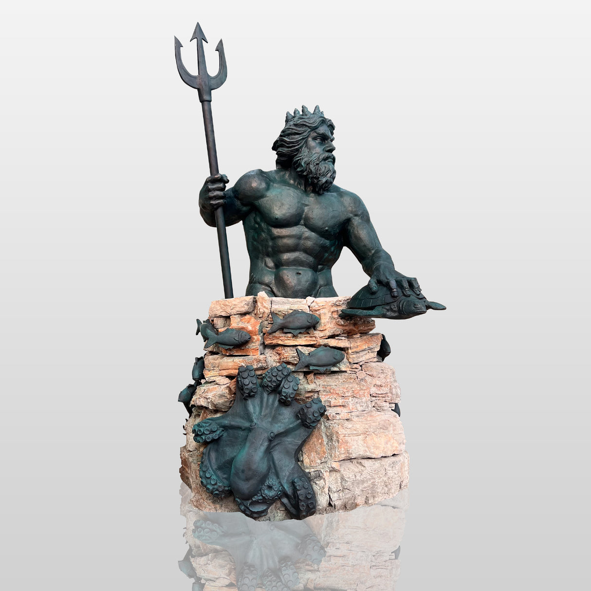PREMIER Massive Bronze Poseidon Statue Outdoor Sea God Sculpture for Public Plaza PSB-062-Bronze Sculpture-PREMIER SCULPTURE