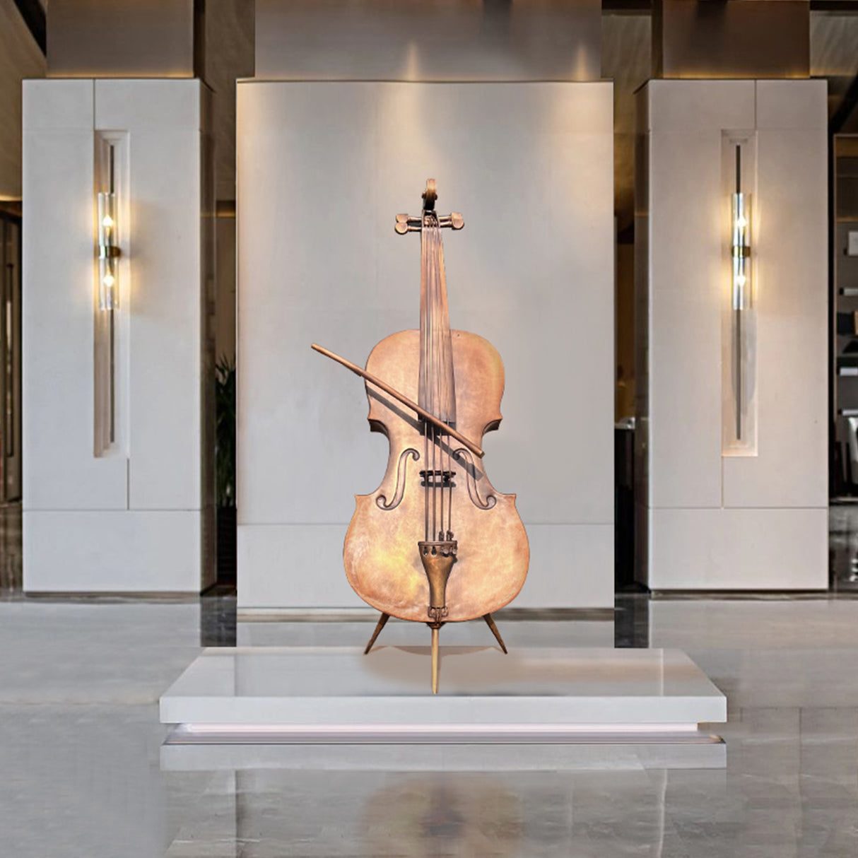 PREMIER Bronze Cello Sculpture for Musicians, Artists and Architects Musical Instrument Sculpture PSB-083-Bronze Sculpture-PREMIER SCULPTURE