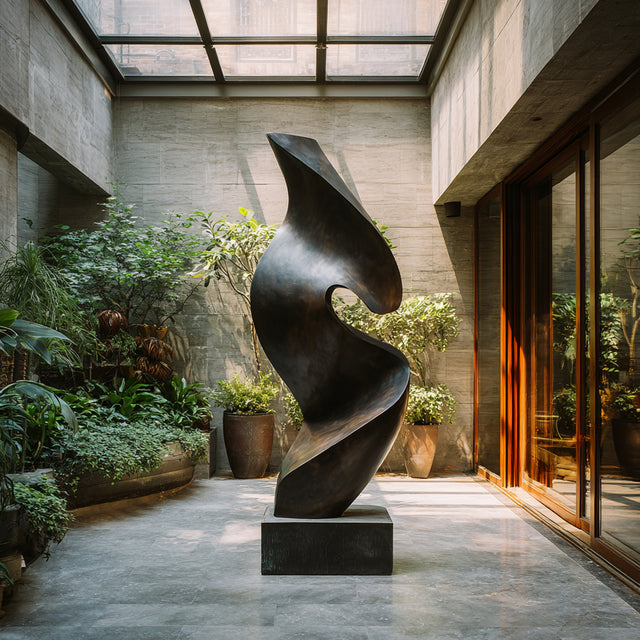 PREMIER Bronze Abstract Sculpture Fluid Modern Art for Gardens, Hotels, and Architectural Spaces PSB-089-Bronze Sculpture-PREMIER SCULPTURE