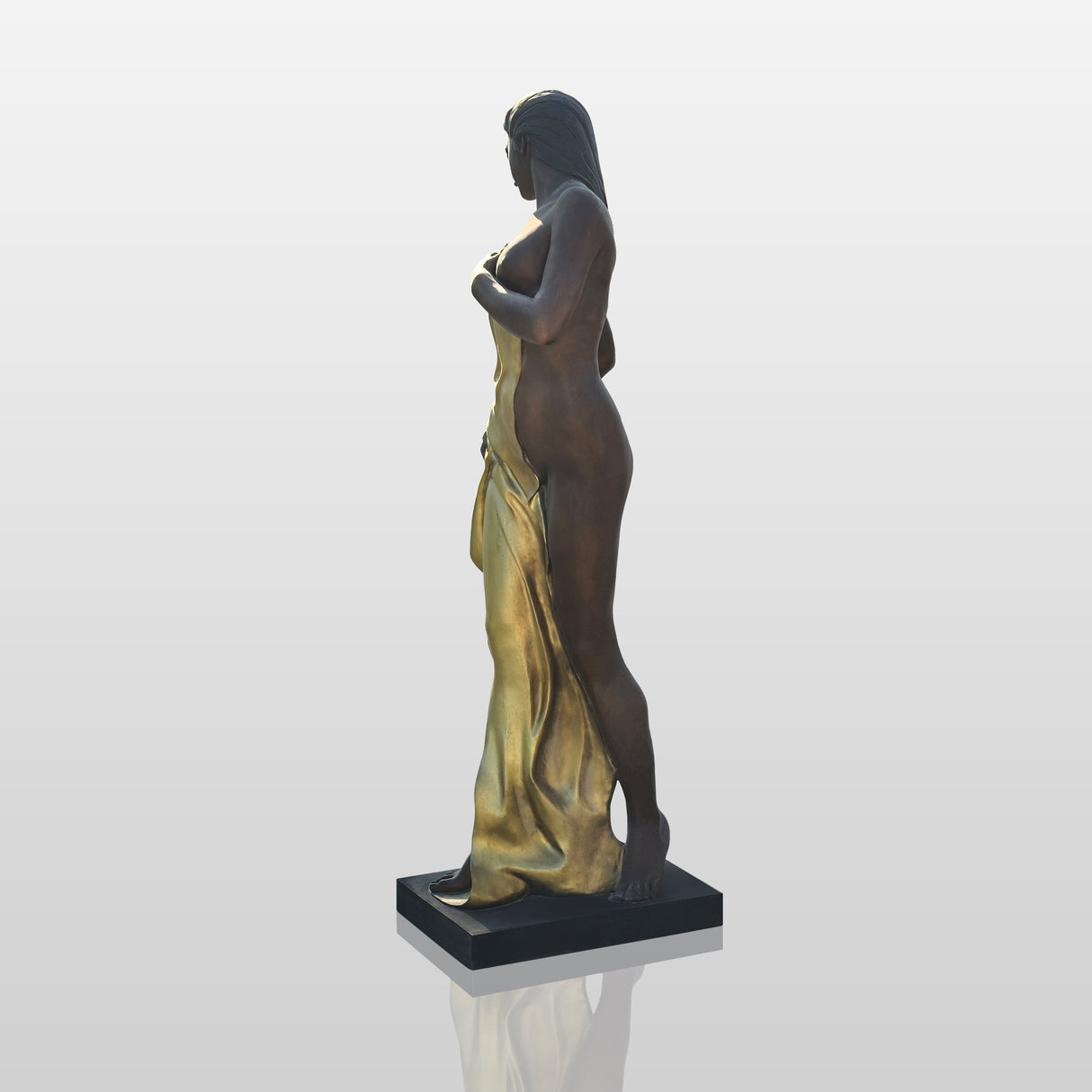 PREMIER Golden Grace Woman Statue With Bronze Finish for Plazas, Hotels and Cultural Spaces PSB-084-Bronze Sculpture-PREMIER SCULPTURE