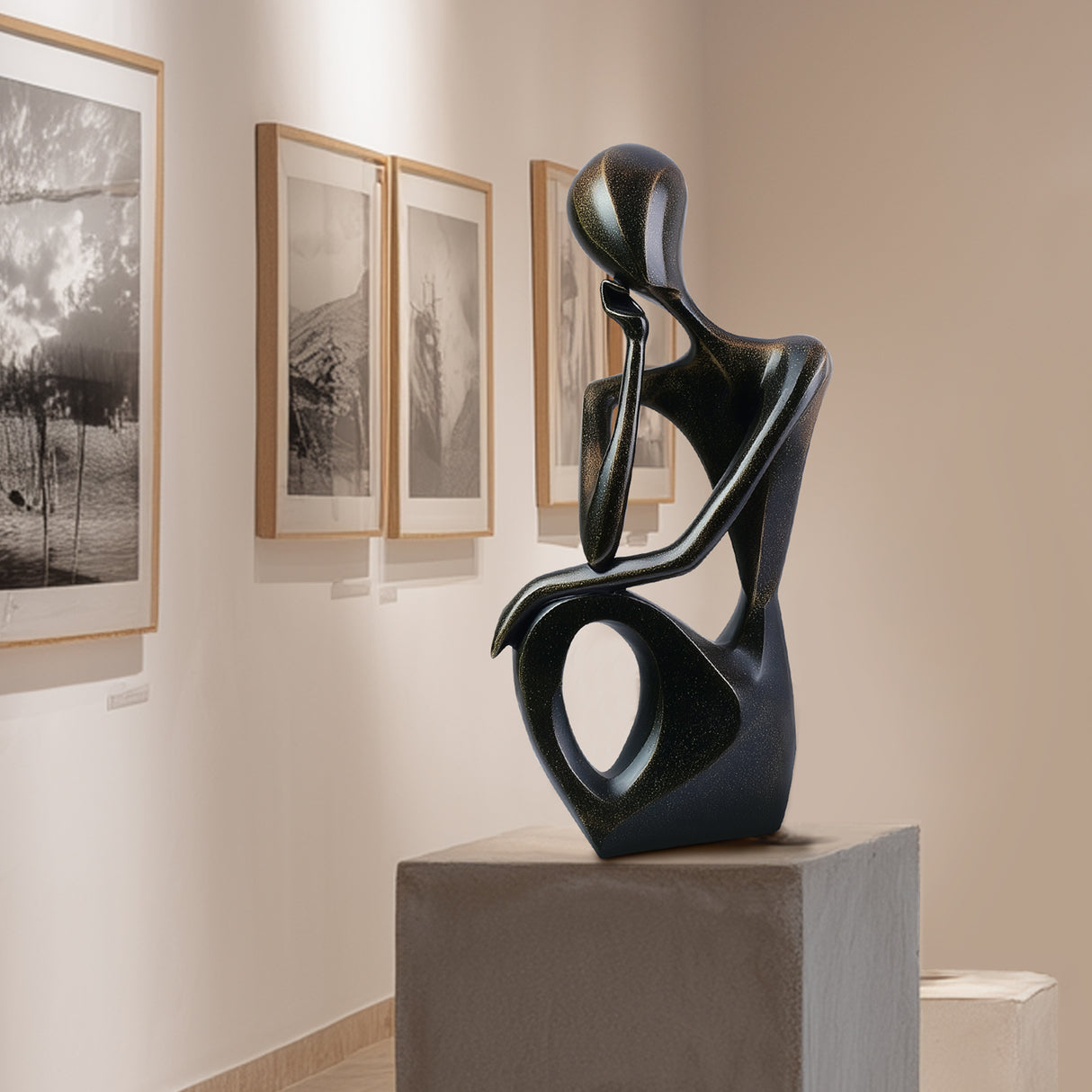 PREMIER Silent Thinker Sculpture with Abstract Design for Contemporary Art Gallery PSB-092-Bronze Sculpture-PREMIER SCULPTURE