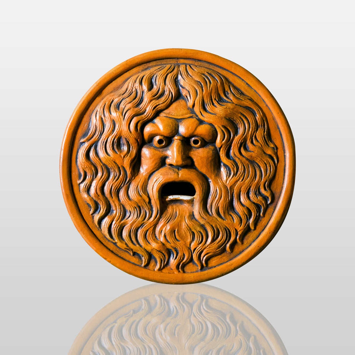 PREMIER Bronze Wall Sculpture Relief of the Ancient Face of Truth for Galleries, Halls, and Dramatic Interiors PSB-087-Bronze Sculpture-PREMIER SCULPTURE