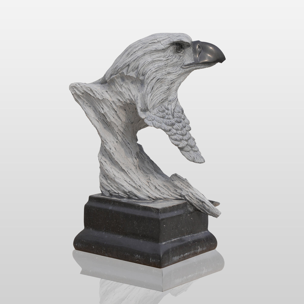 PREMIER Majestic Eagle Head Stone Sculpture for Gardens, Entrances and Natural Retreats PSM-063-Marble sculpture-PREMIER SCULPTURE