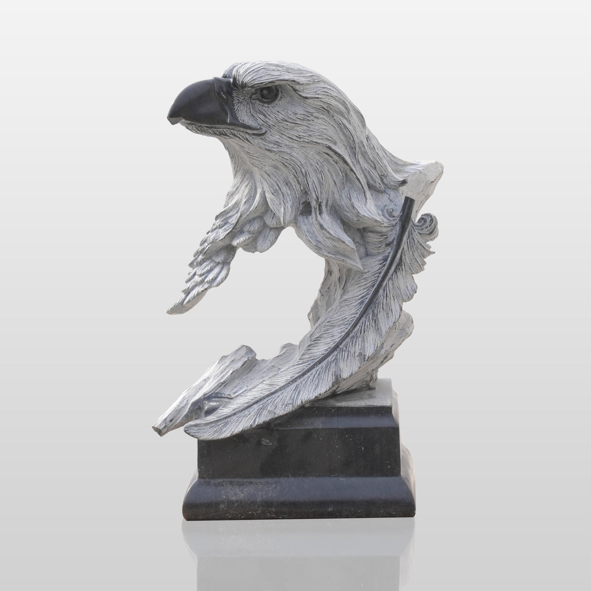 PREMIER Majestic Eagle Head Stone Sculpture for Gardens, Entrances and Natural Retreats PSM-063-Marble sculpture-PREMIER SCULPTURE