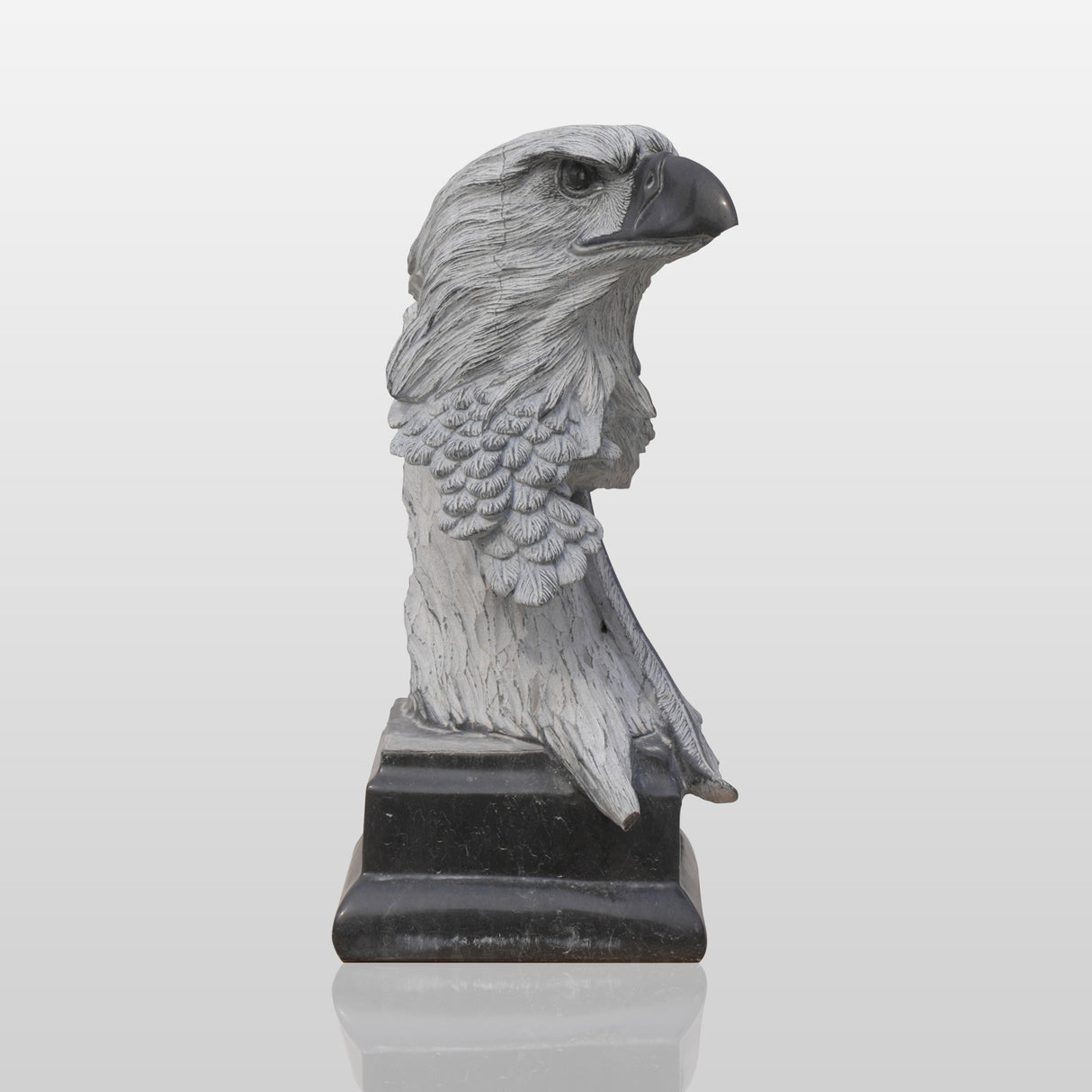 PREMIER Majestic Eagle Head Stone Sculpture for Gardens, Entrances and Natural Retreats PSM-063-Marble sculpture-PREMIER SCULPTURE