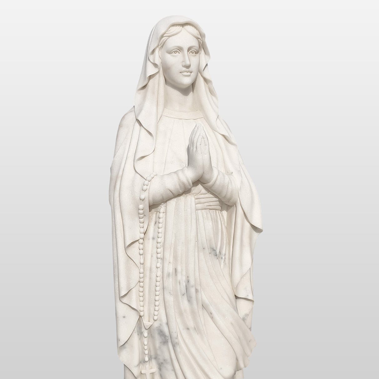PREMIER Marble Virgin Mary Statue Madonna of Grace for Churches, Chapels, and Sacred Interiors PSM-064-Marble sculpture-PREMIER SCULPTURE