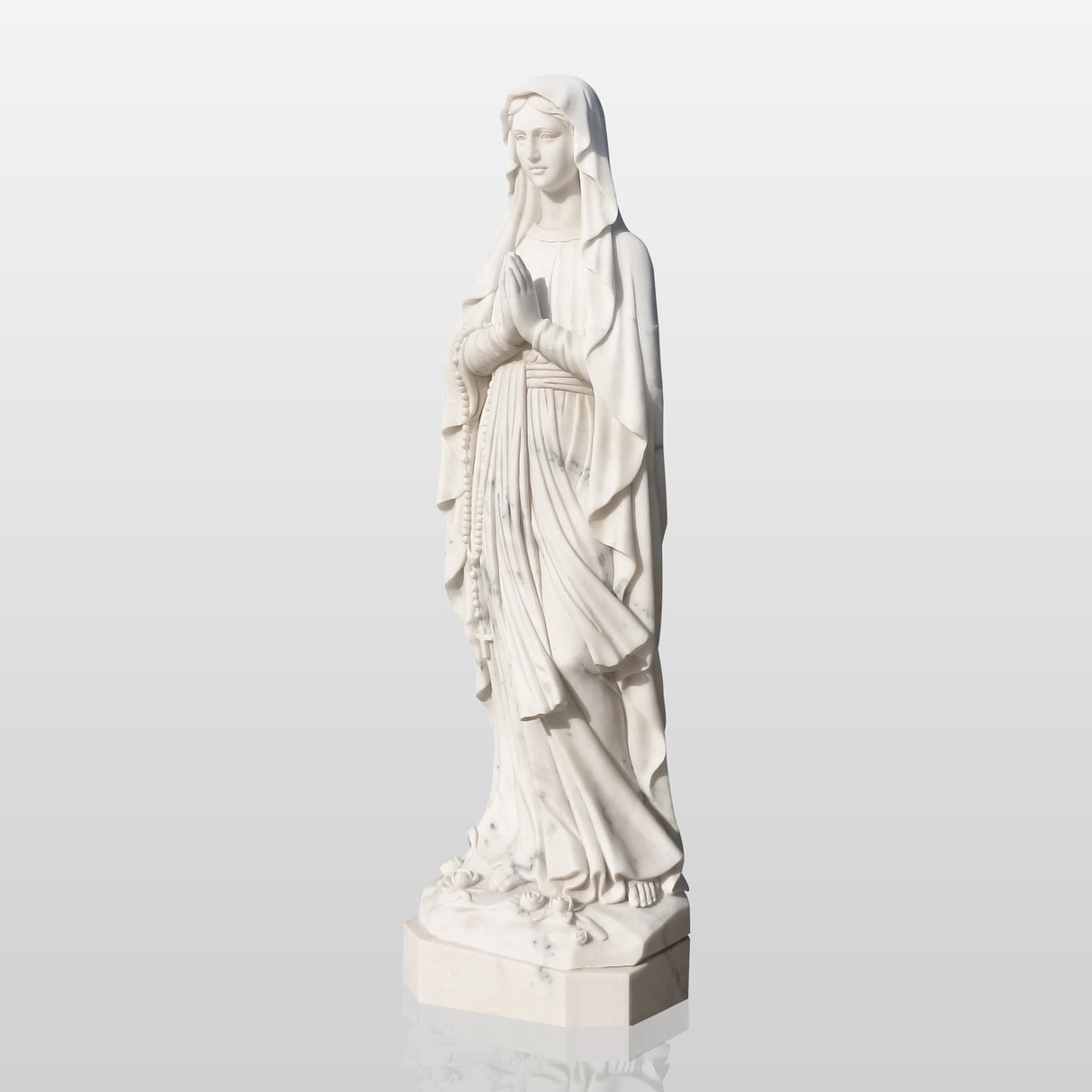 PREMIER Marble Virgin Mary Statue Madonna of Grace for Churches, Chapels, and Sacred Interiors PSM-064-Marble sculpture-PREMIER SCULPTURE