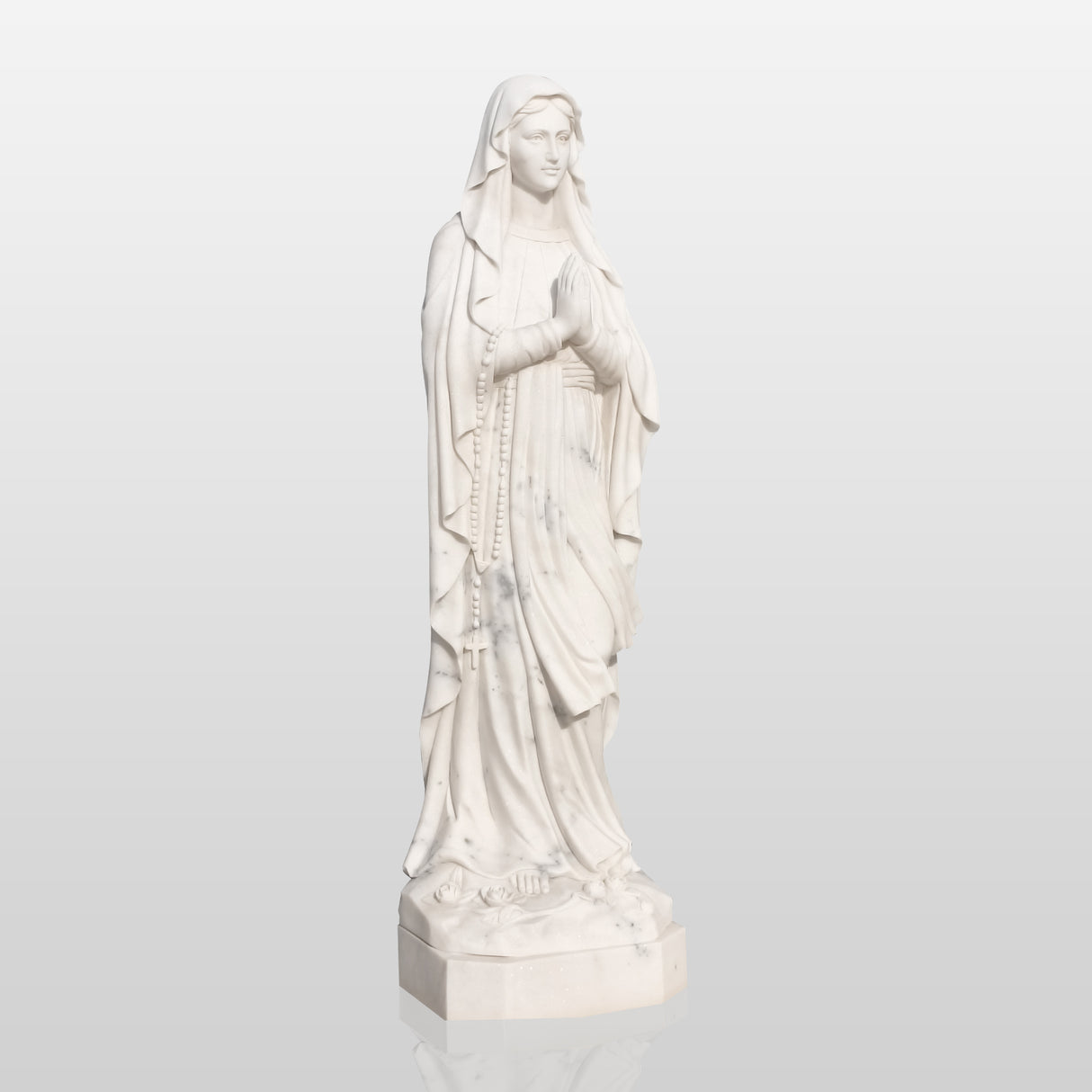 PREMIER Marble Virgin Mary Statue Madonna of Grace for Churches, Chapels, and Sacred Interiors PSM-064-Marble sculpture-PREMIER SCULPTURE