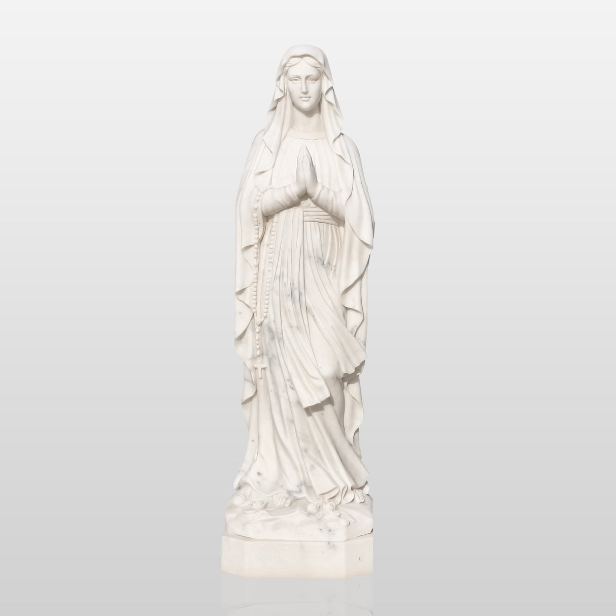 PREMIER Marble Virgin Mary Statue Madonna of Grace for Churches, Chapels, and Sacred Interiors PSM-064-Marble sculpture-PREMIER SCULPTURE