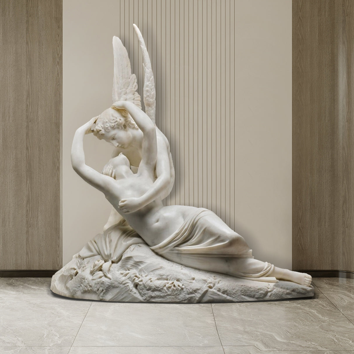 PREMIER Cupid and Psyche Marble Statue Romantic Classic Reproduction PSM-052-Marble sculpture-PREMIER SCULPTURE