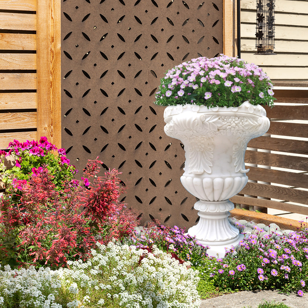 PREMIER Hand-Carved Marble Flowerpot Classical Garden Planter Sculpture PSM-053-Marble sculpture-PREMIER SCULPTURE