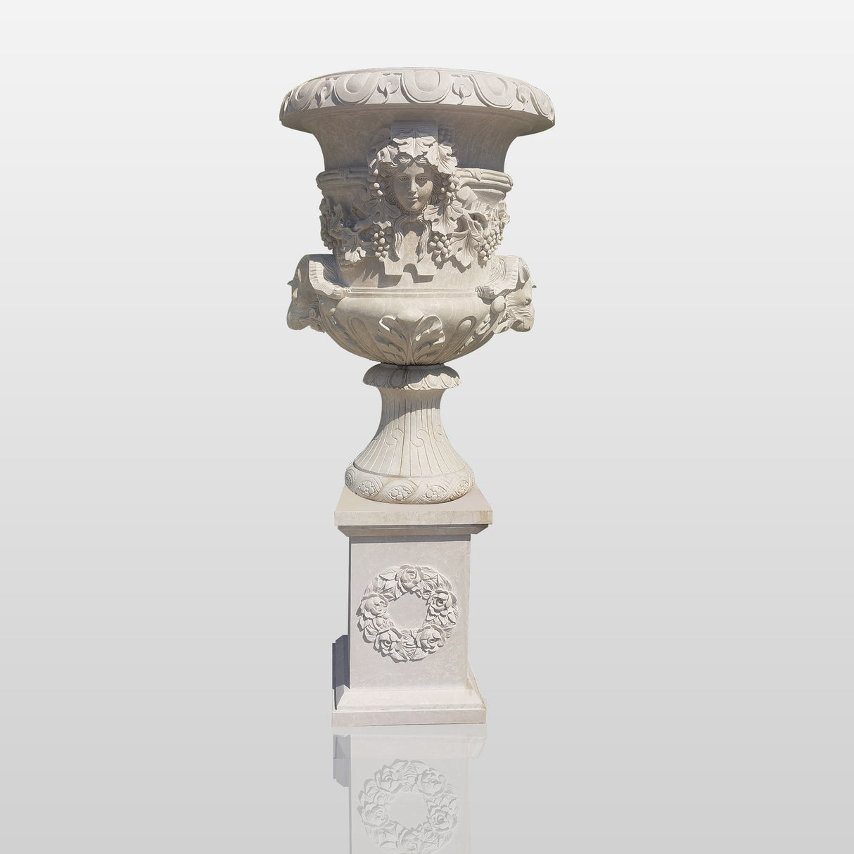 PREMIER Marble Flowerpot Sculpture Classical Garden Urn for Luxury Landscaping PSM-047-Marble sculpture-PREMIER SCULPTURE
