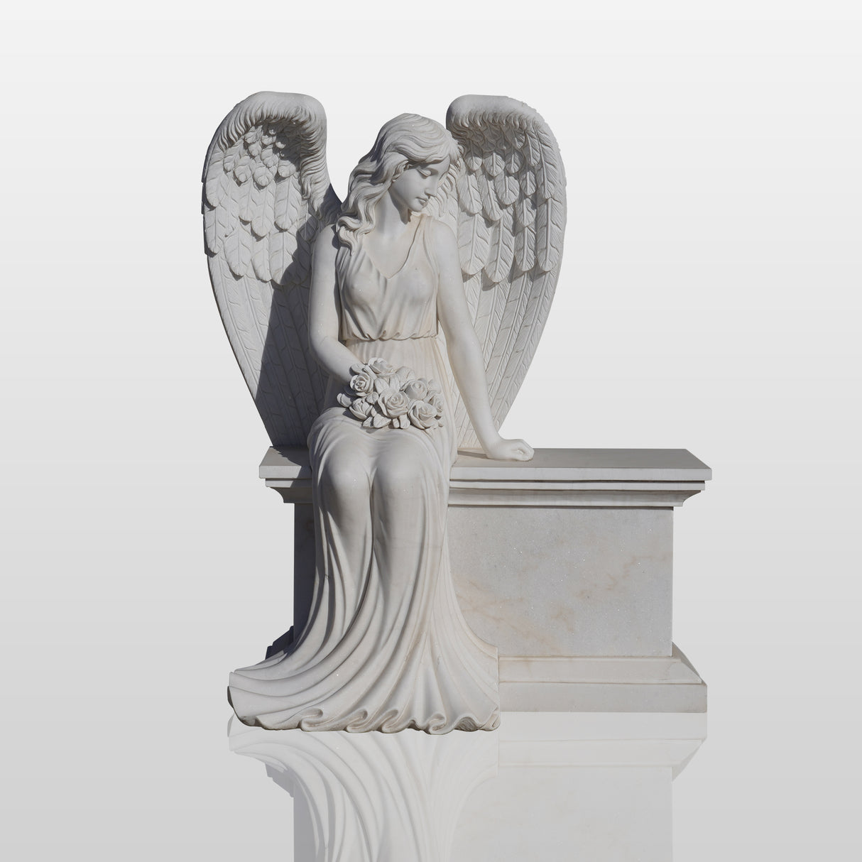 Marble Angel Tombstone Statue