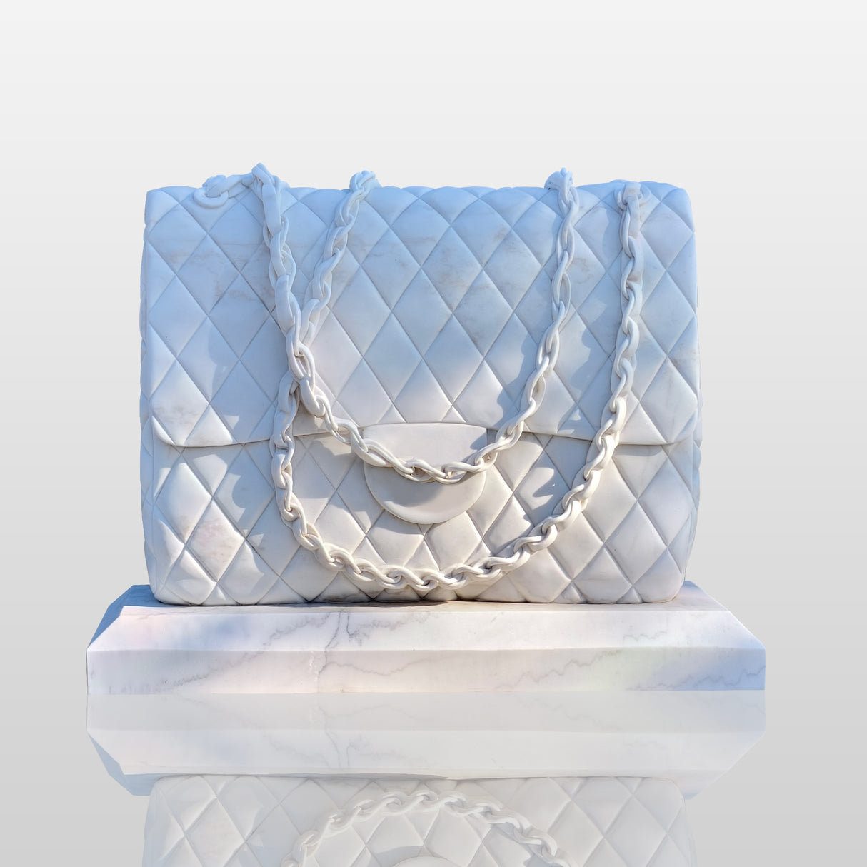 PREMIER Marble Handbag Sculpture for Luxury Boutiques, Malls and Modern Hotel Lobbies PSM-068-Marble sculpture-PREMIER SCULPTURE