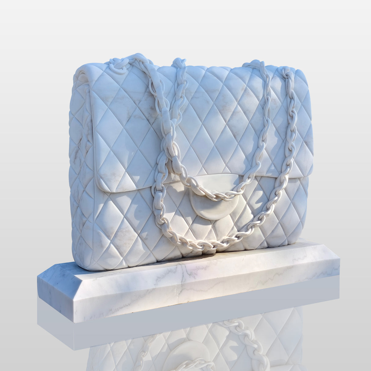 PREMIER Marble Handbag Sculpture for Luxury Boutiques, Malls and Modern Hotel Lobbies PSM-068-Marble sculpture-PREMIER SCULPTURE