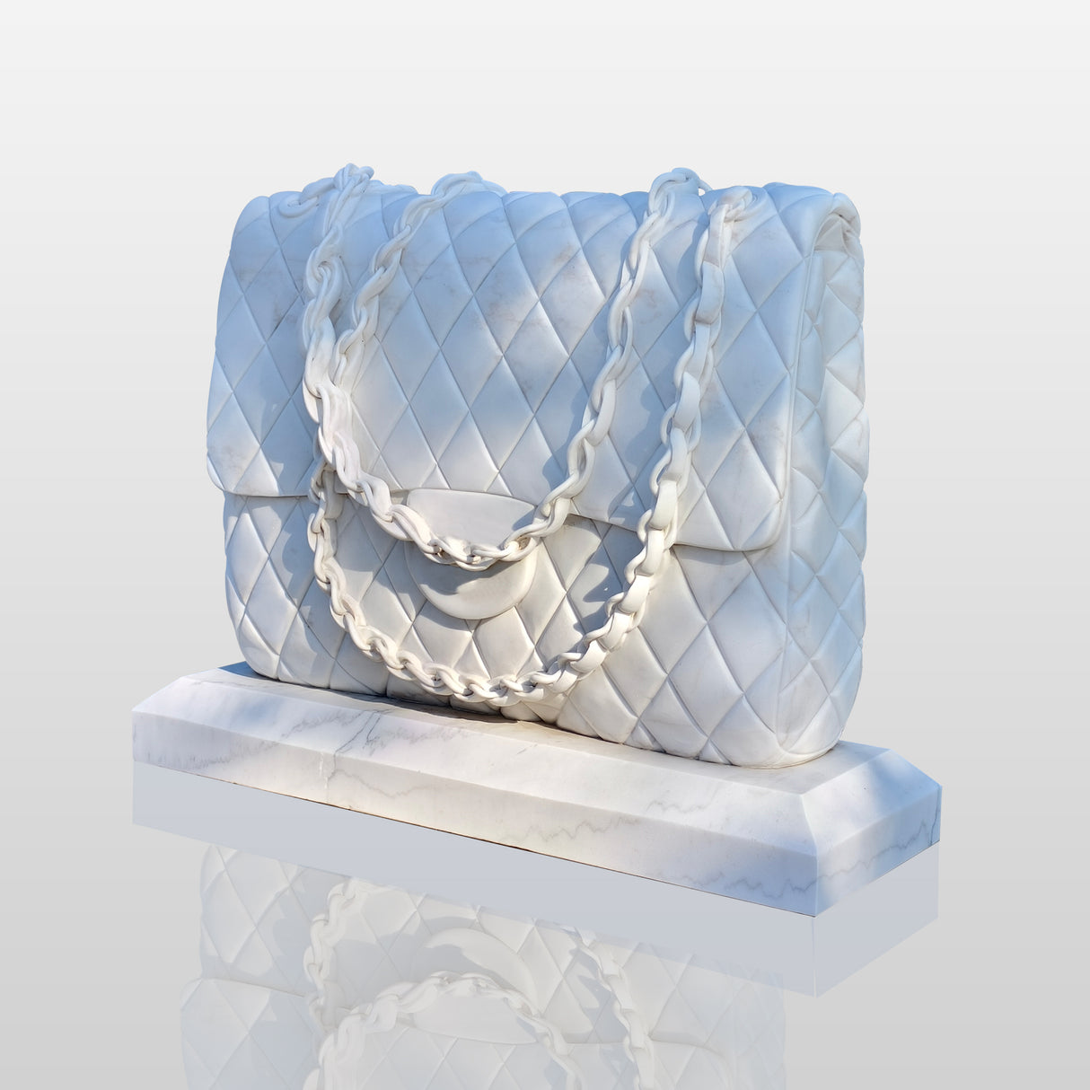 PREMIER Marble Handbag Sculpture for Luxury Boutiques, Malls and Modern Hotel Lobbies PSM-068-Marble sculpture-PREMIER SCULPTURE