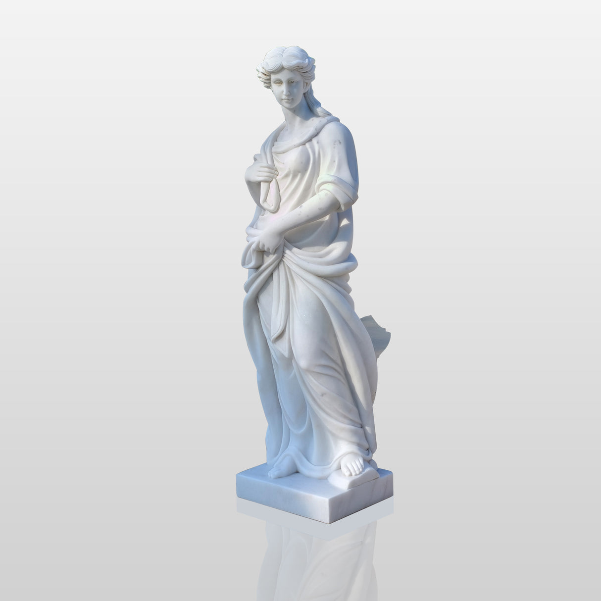 PREMIER Classical Lady Marble Sculpture Timeless Garden & Courtyard Statue PSM-070-Marble sculpture-PREMIER SCULPTURE