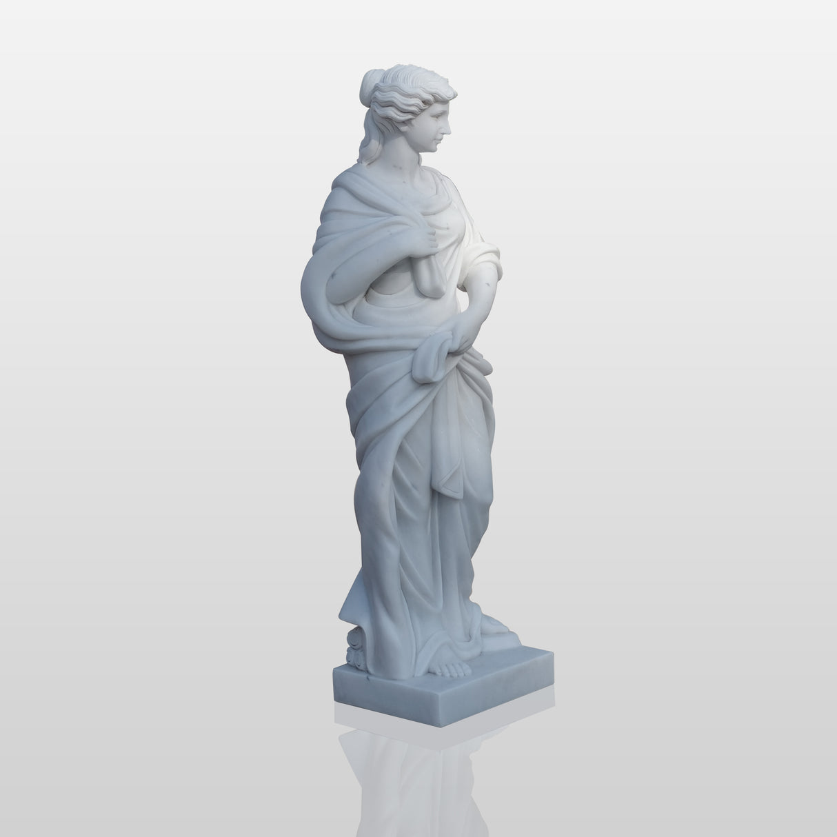 PREMIER Classical Lady Marble Sculpture Timeless Garden & Courtyard Statue PSM-070-Marble sculpture-PREMIER SCULPTURE