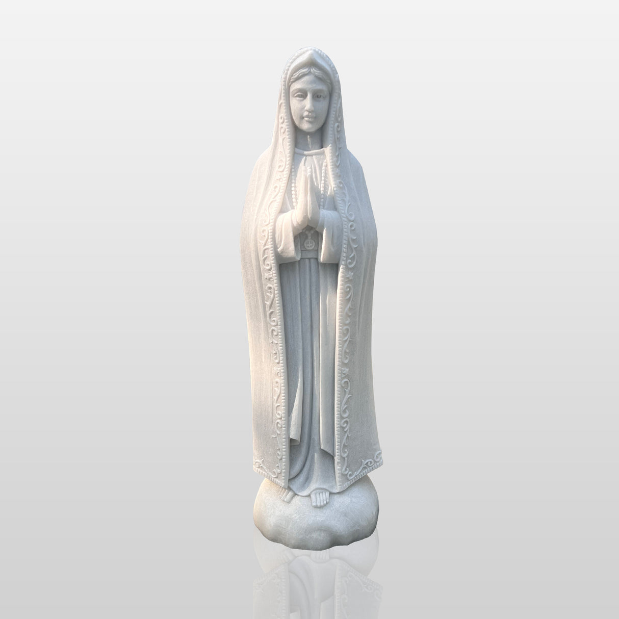 PREMIER Our Lady of Guadalupe Statue Hand-Carved Marble Virgin Mary Sculpture for Garden & Church PSM-061-Marble sculpture-PREMIER SCULPTURE