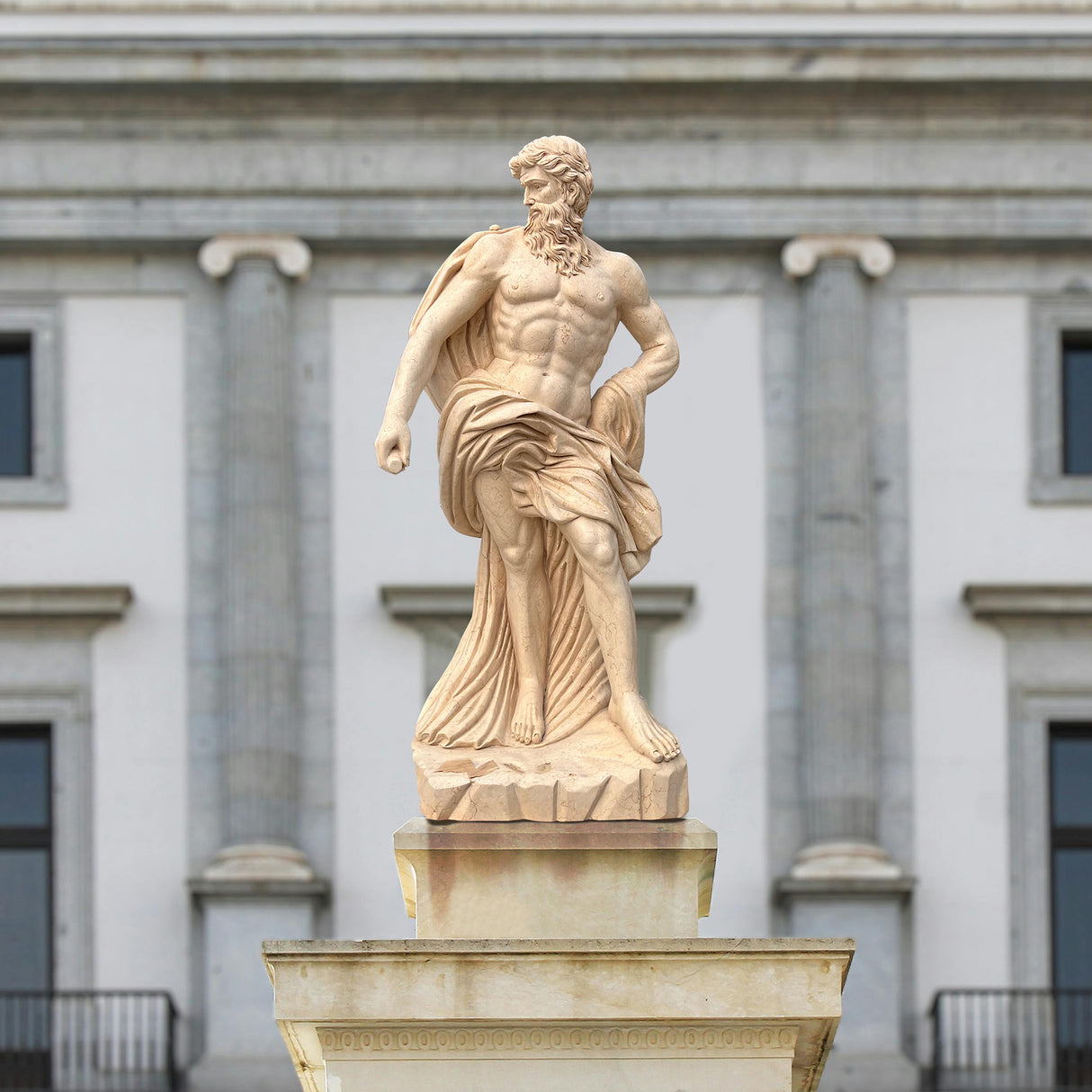 PREMIER Poseidon Garden Statue Hand-Carved Sculpture of the Greek God of the Sea PSM-059-Marble sculpture-PREMIER SCULPTURE