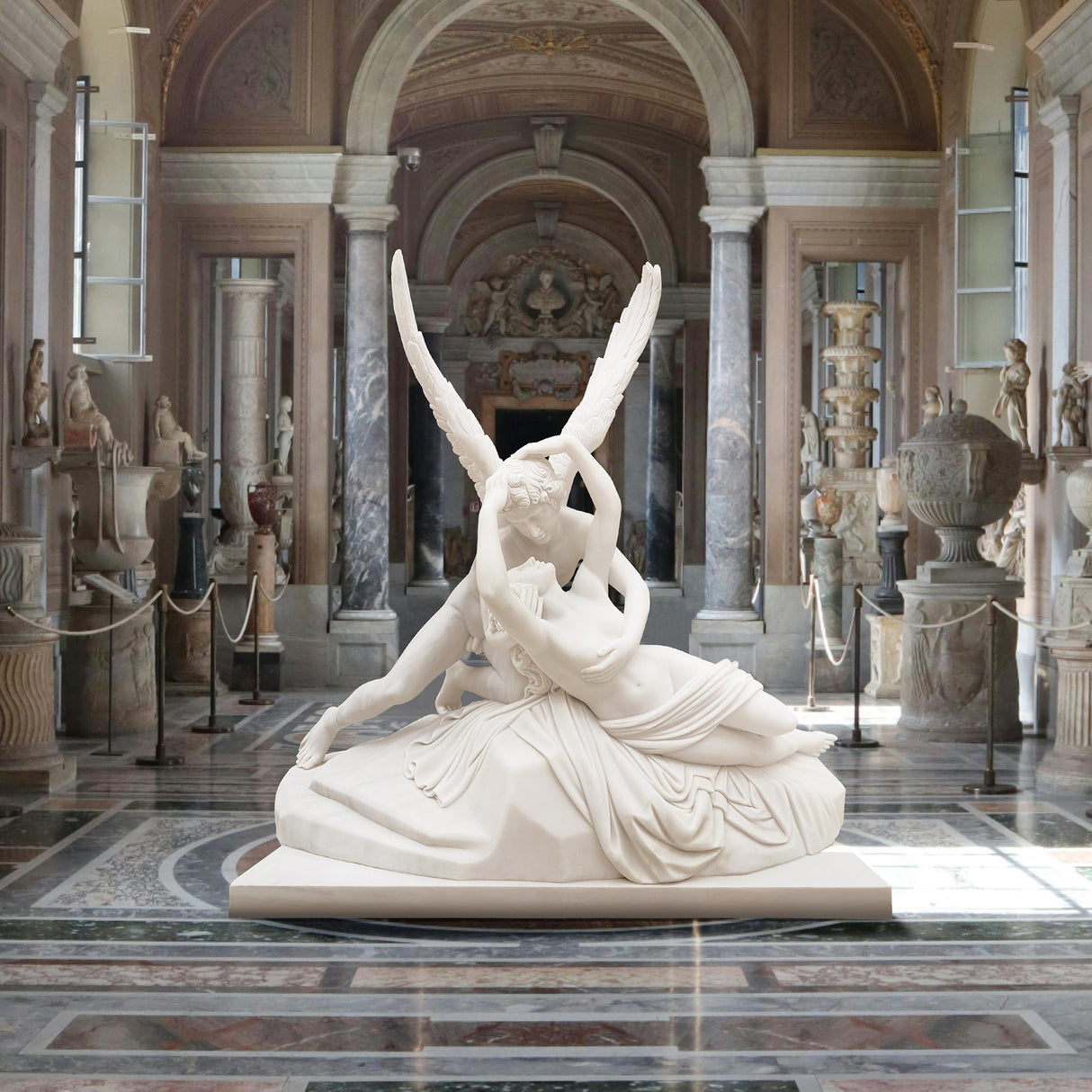 PREMIER Neoclassical Statue Psyche Revived by Cupid's Kiss Marble Sculpture PSM-060-Marble sculpture-PREMIER SCULPTURE