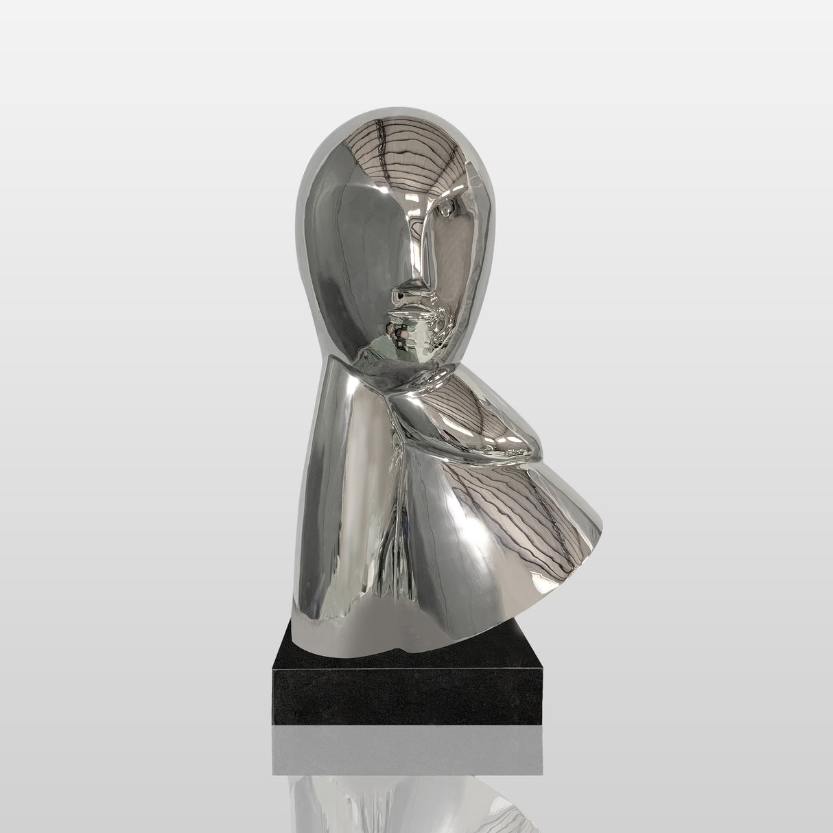 PREMIER Abstract Face Sculpture Contemporary Outdoor Art for City Parks & Public Spaces PSSS-095-Stainless Steel Sculpture-PREMIER SCULPTURE