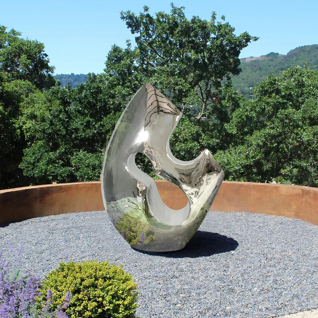 PREMIER Abstract Stainless Steel Sculpture Mirror-Finish Outdoor Art PSSS-080-Stainless Steel Sculpture-PREMIER SCULPTURE