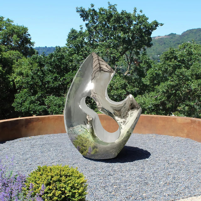 PREMIER Abstract Stainless Steel Sculpture Mirror-Finish Outdoor Art PSSS-080-Stainless Steel Sculpture-PREMIER SCULPTURE