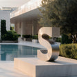 PREMIER Letter S Sculpture Brushed Stainless Steel Art Sculpture for Modern Architecture PSSS-103-Stainless Steel Sculpture-PREMIER SCULPTURE