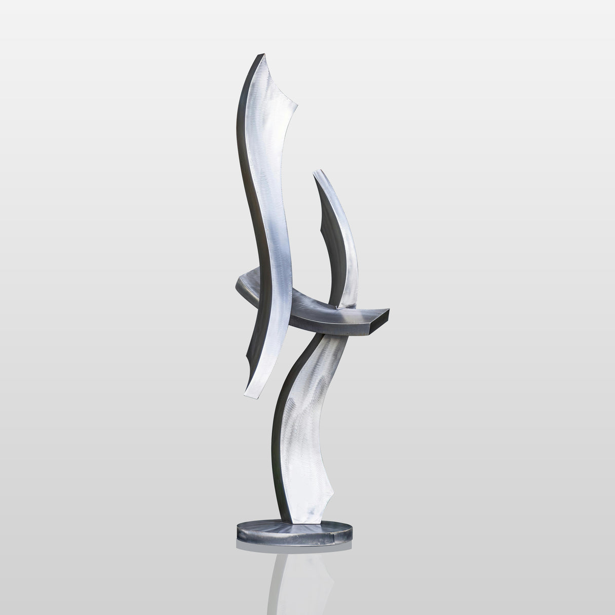 PREMIER Brushed Stainless Steel Sculpture for Luxury Lobbies, Atriums, and Reception Spaces PSSS-116-Stainless Steel Sculpture-PREMIER SCULPTURE