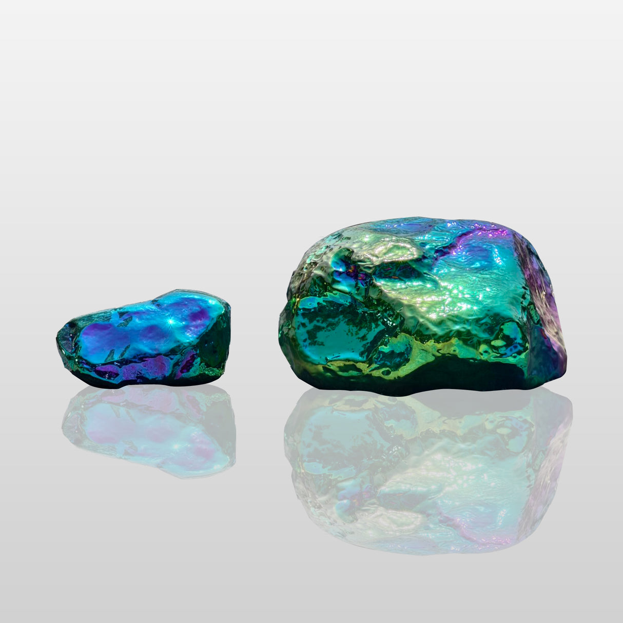 PREMIER Color-Plated Stainless Steel Rock Sculpture Modern Mirror Finish Outdoor Art PSSS-083-Stainless Steel Sculpture-PREMIER SCULPTURE