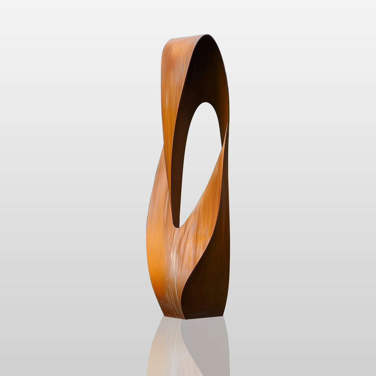 PREMIER Corten Steel Loop Sculpture Modern Abstract Outdoor Art PSSS-079-Stainless Steel Sculpture-PREMIER SCULPTURE