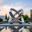 PREMIER Double Ring Sculpture Stainless Steel Contemporary Outdoor Sculpture PSSS-097-Stainless Steel Sculpture-PREMIER SCULPTURE