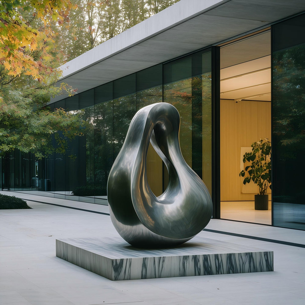 PREMIER Flowform Outdoor Sculpture Abstract Stainless Steel Sculpture for Modern Architecture, Corporate Entrances, and Luxury Gardens PSSS-099-Stainless Steel Sculpture-PREMIER SCULPTURE