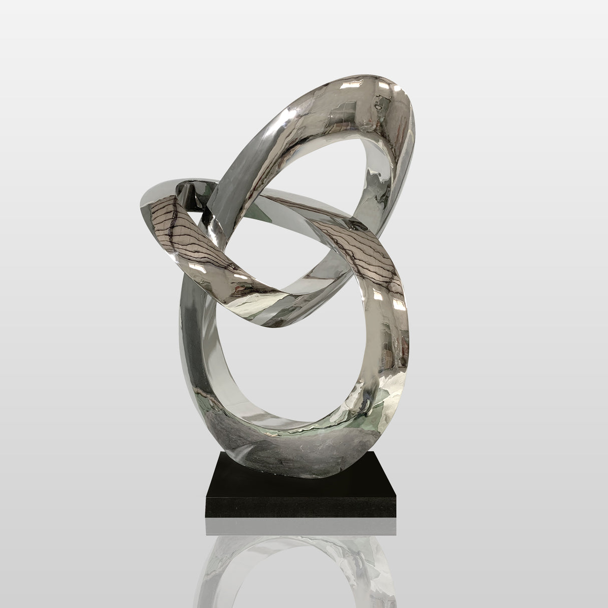 PREMIER Intertwined Stainless Steel Sculpture Modern Outdoor Mirror Art PSSS-081-Stainless Steel Sculpture-PREMIER SCULPTURE