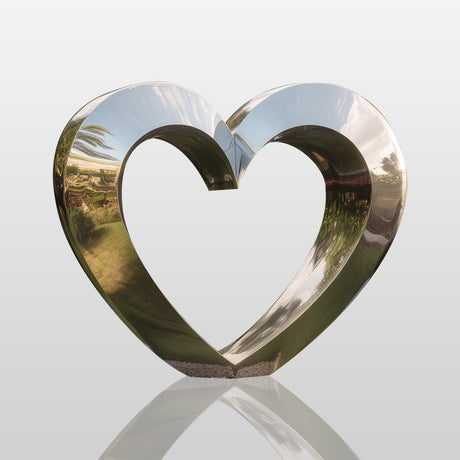 PREMIER Mirror Polished Stainless Steel Heart Sculpture for Romantic Garden PSSS-089-Stainless Steel Sculpture-PREMIER SCULPTURE