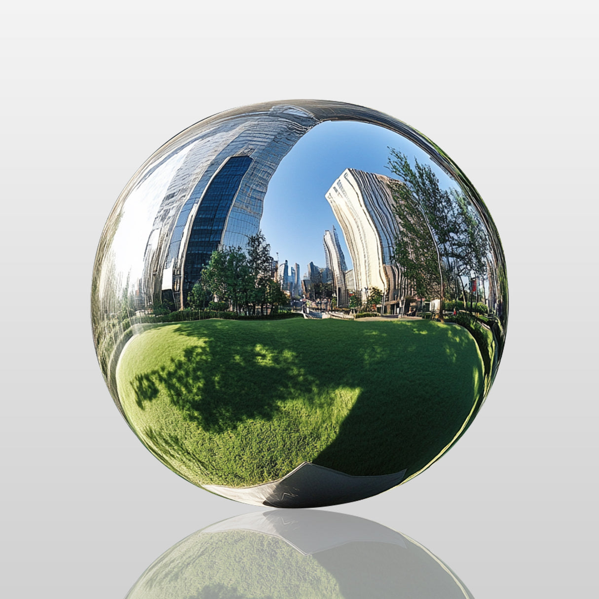 PREMIER Mirror Polished Steel Sphere Modern Outdoor Landmark Sculpture PSSS-077-Stainless Steel Sculpture-PREMIER SCULPTURE