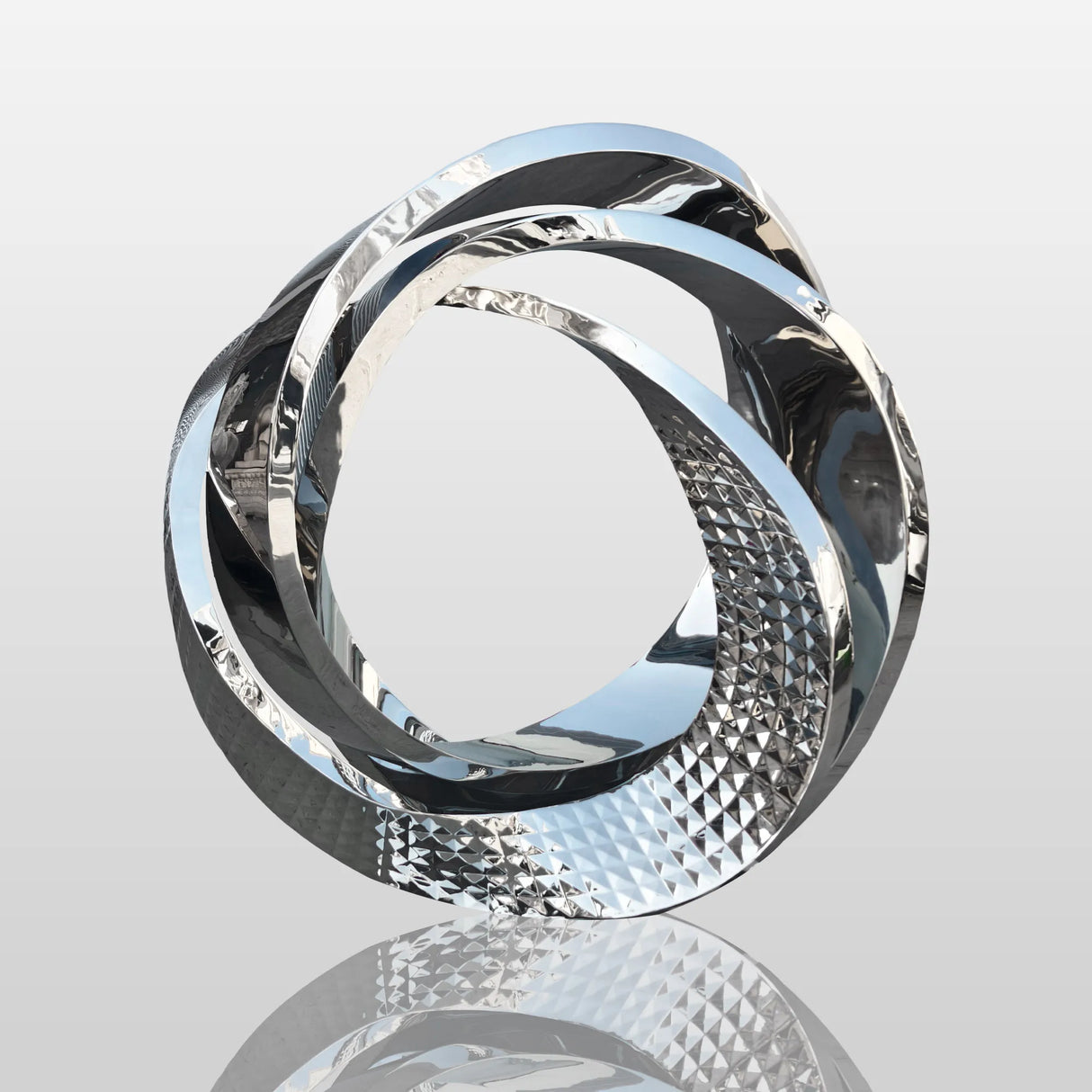 PREMIER Large Modern Mirror Ring Sculpture Stainless Steel City Art Custom Sculpture PSLSS-012-Stainless Steel Sculpture-PREMIER SCULPTURE