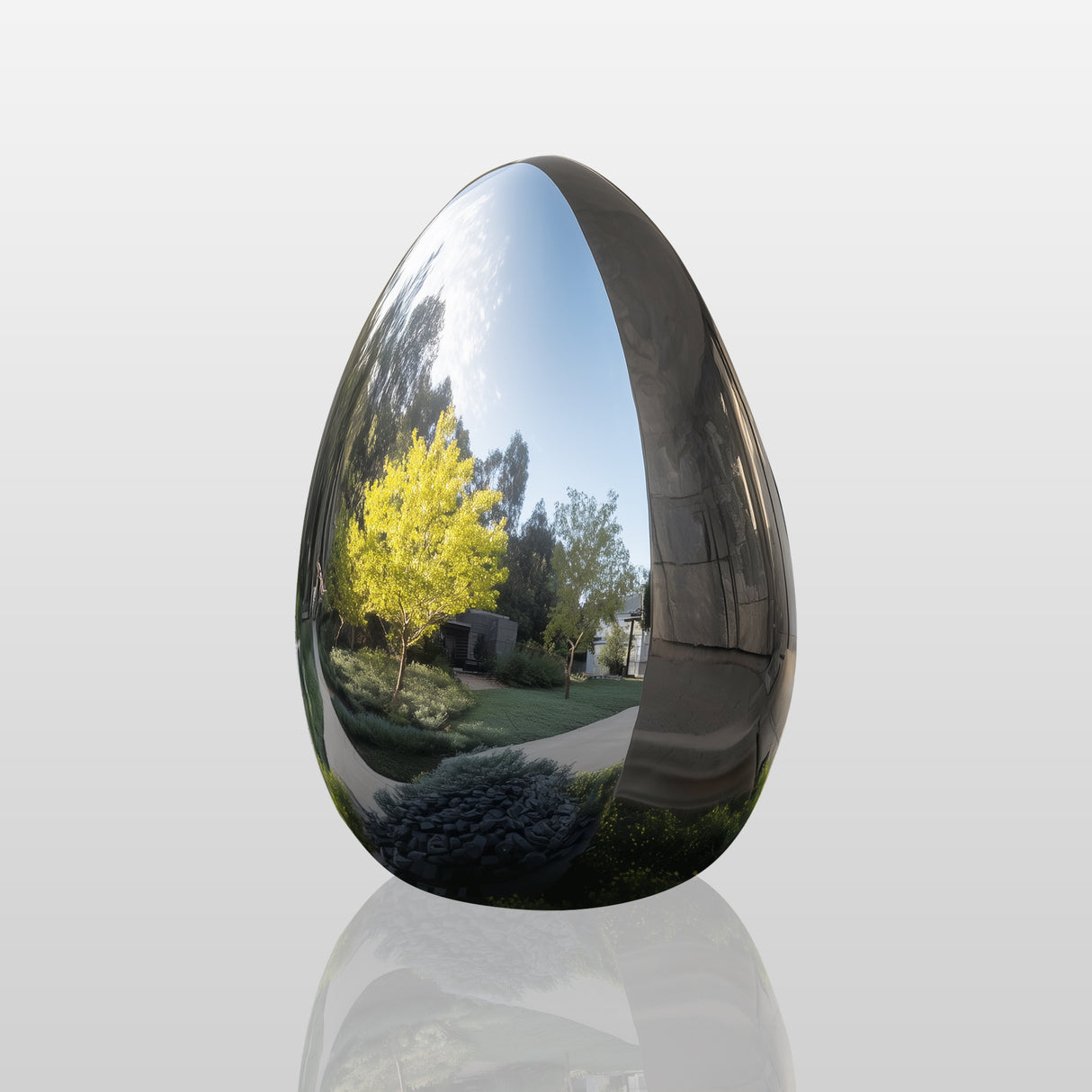PREMIER Modern Egg Shape Sculpture Outdoor Stainless Steel Sculpture for Villa residence PSSS-114-Stainless Steel Sculpture-PREMIER SCULPTURE