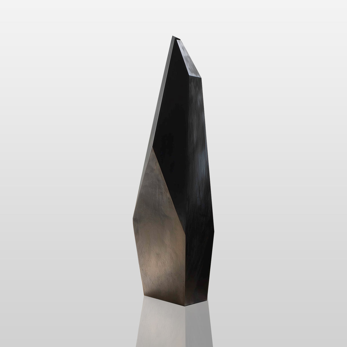 PREMIER Modern Metal Sculpture with Faceted Crystal Form For Courtyards and Modern Architecture PSSS-121-Stainless Steel Sculpture-PREMIER SCULPTURE