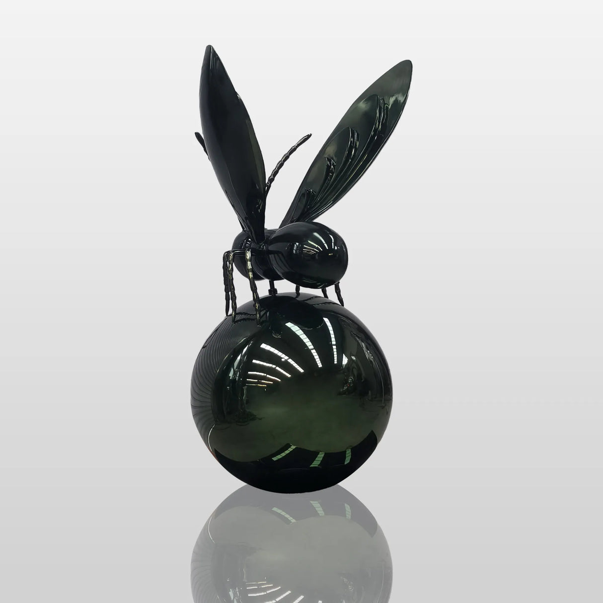 PREMIER Polished Stainless Steel Insect Sculpture Modern Wasp Garden Art for Outdoor Display PSSS-086-Stainless Steel Sculpture-PREMIER SCULPTURE