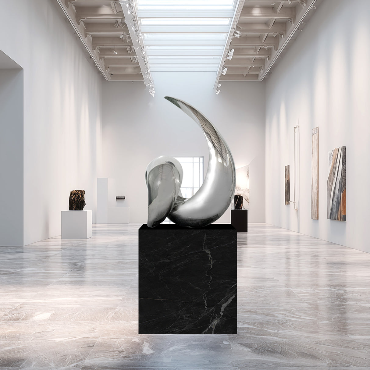 PREMIER Swan-Inspired Stainless Steel Sculpture Modern Abstract Art for Luxury Interiors and Contemporary Galleries PSSS-096-Stainless Steel Sculpture-PREMIER SCULPTURE