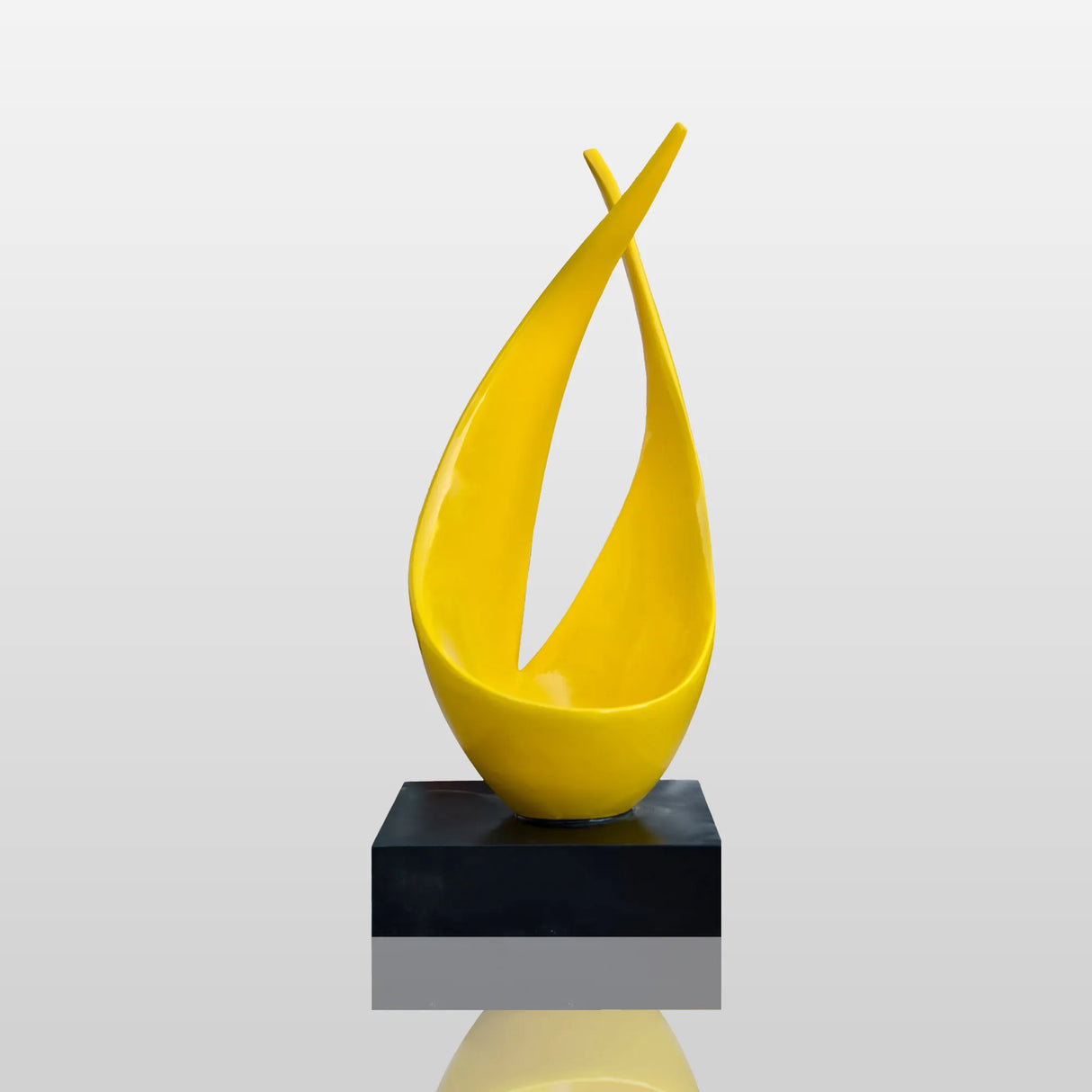 PREMIER Yellow Abstract Sculpture Modern Outdoor Art for Gardens PSSS-071-Stainless Steel Sculpture-PREMIER SCULPTURE