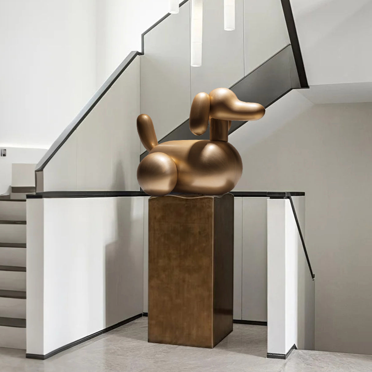 PREMIER Stainless Steel Sculpture with Dog Shape for Contemporary Interiors, Luxury Hotel Lobbies, Designer Studios PSSS-120-Stainless Steel Sculpture-PREMIER SCULPTURE