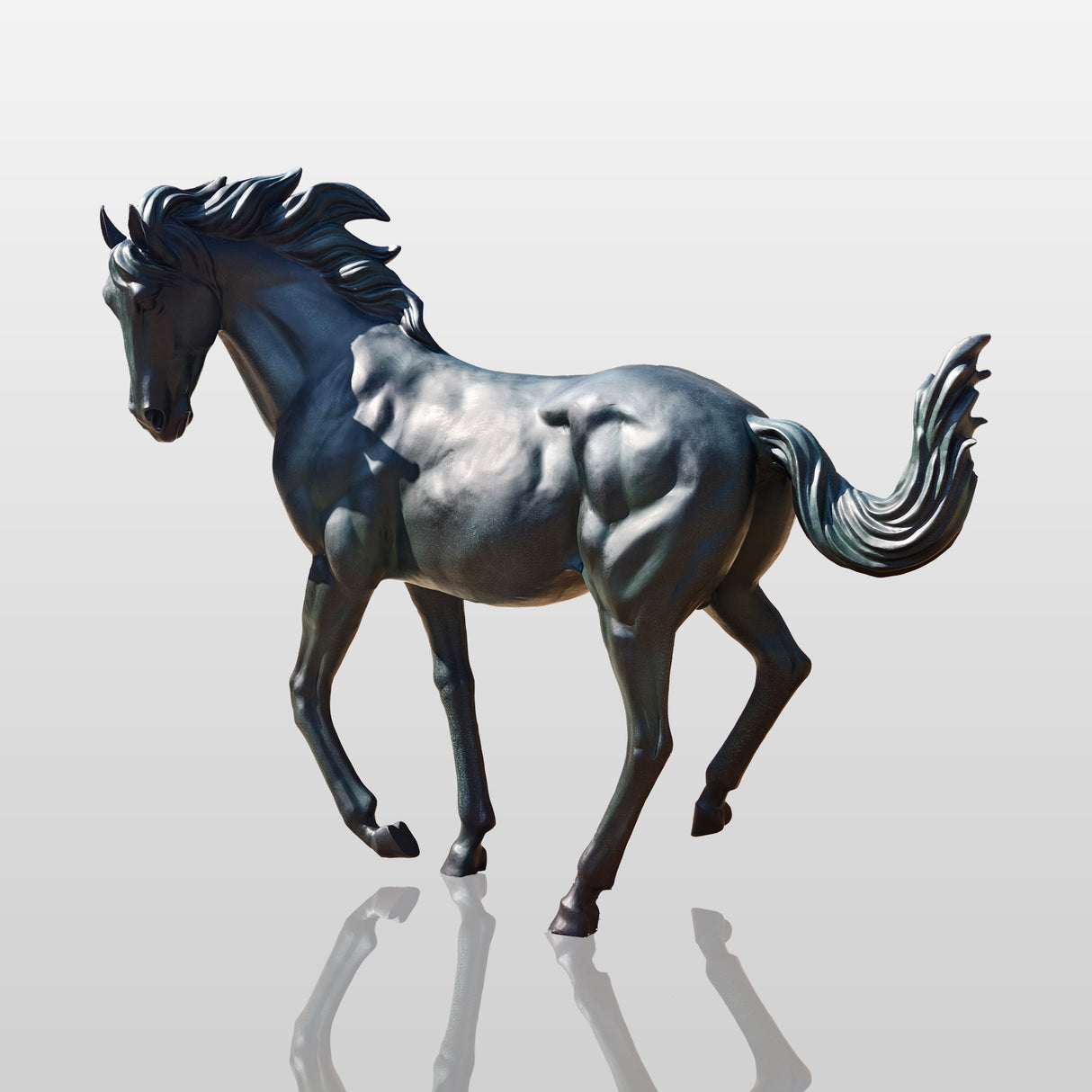 PREMIER Classic Walking Horse Statue Monumental Bronze Horse Sculpture for Public Squares and Equestrian Memorials PSB-073-Bronze Sculpture-PREMIER SCULPTURE