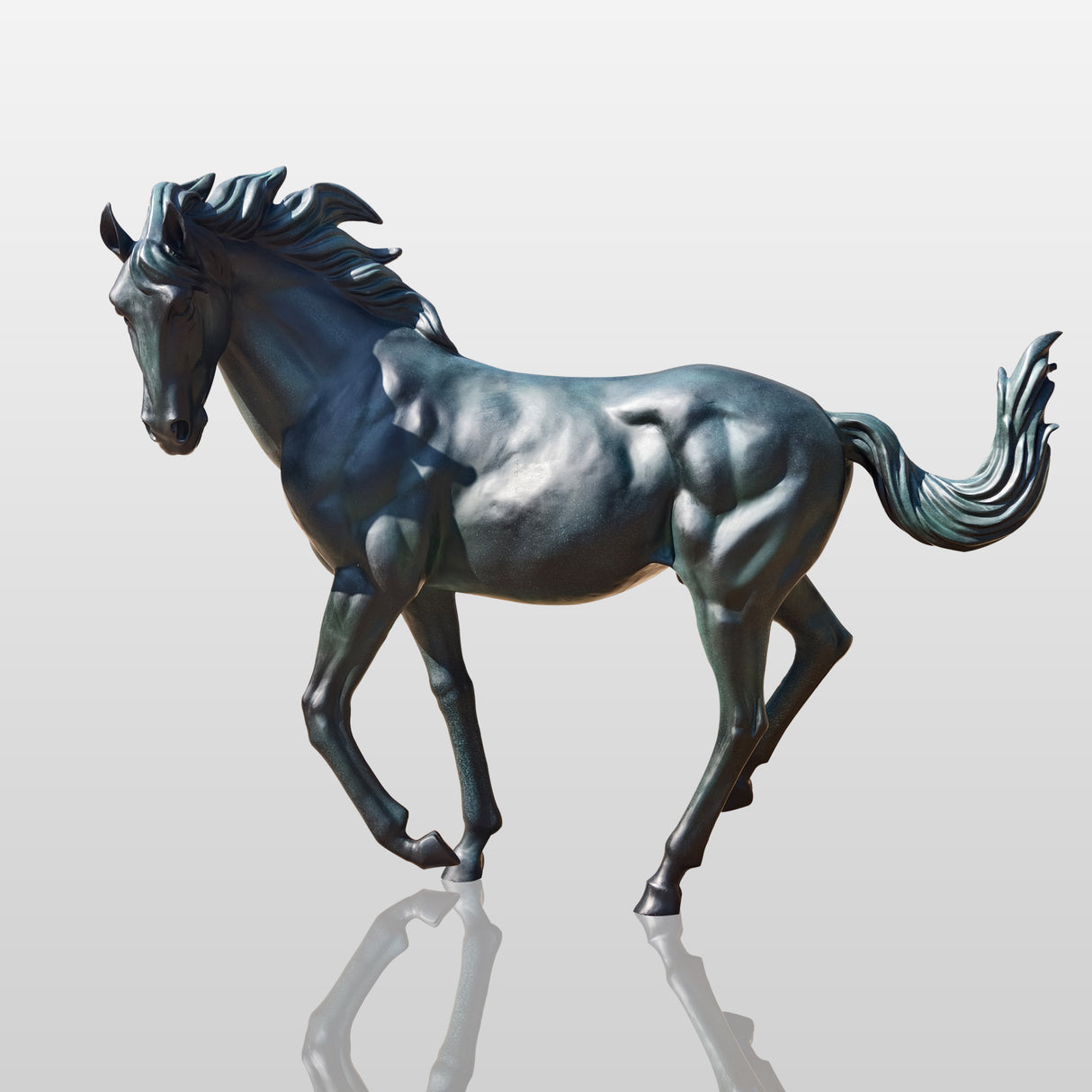 PREMIER Classic Walking Horse Statue Monumental Bronze Horse Sculpture for Public Squares and Equestrian Memorials PSB-073-Bronze Sculpture-PREMIER SCULPTURE