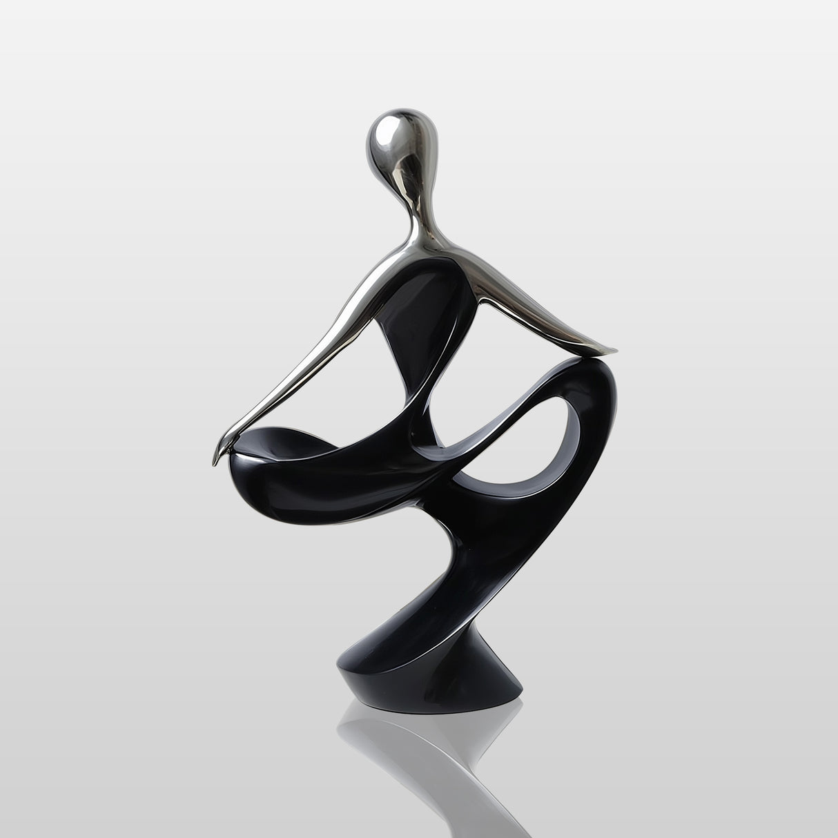 PREMIER Modern Polished Stainless Steel Sculpture of Abstract Dancer for Interior Designers, Art Collectors and Luxury Homeowners PSSS-126-Stainless Steel Sculpture-PREMIER SCULPTURE