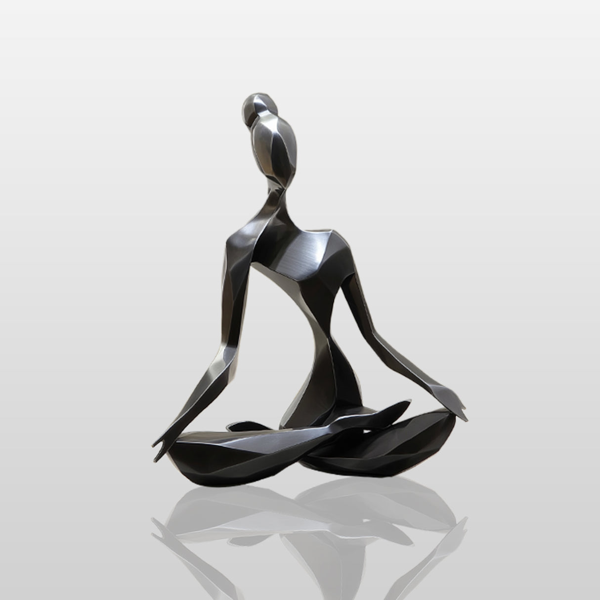 PREMIER Large Stainless Steel Yoga Sculpture for Contemporary Public Art Installation, City Plaza and Corporate Atrium PSSS-127-Stainless Steel Sculpture-PREMIER SCULPTURE