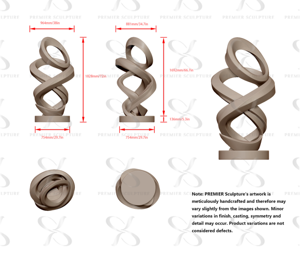 PREMIER Abstract Stainless Steel Outdoor Sculpture PSLSS-013-Custom Link for Lorraine Ward