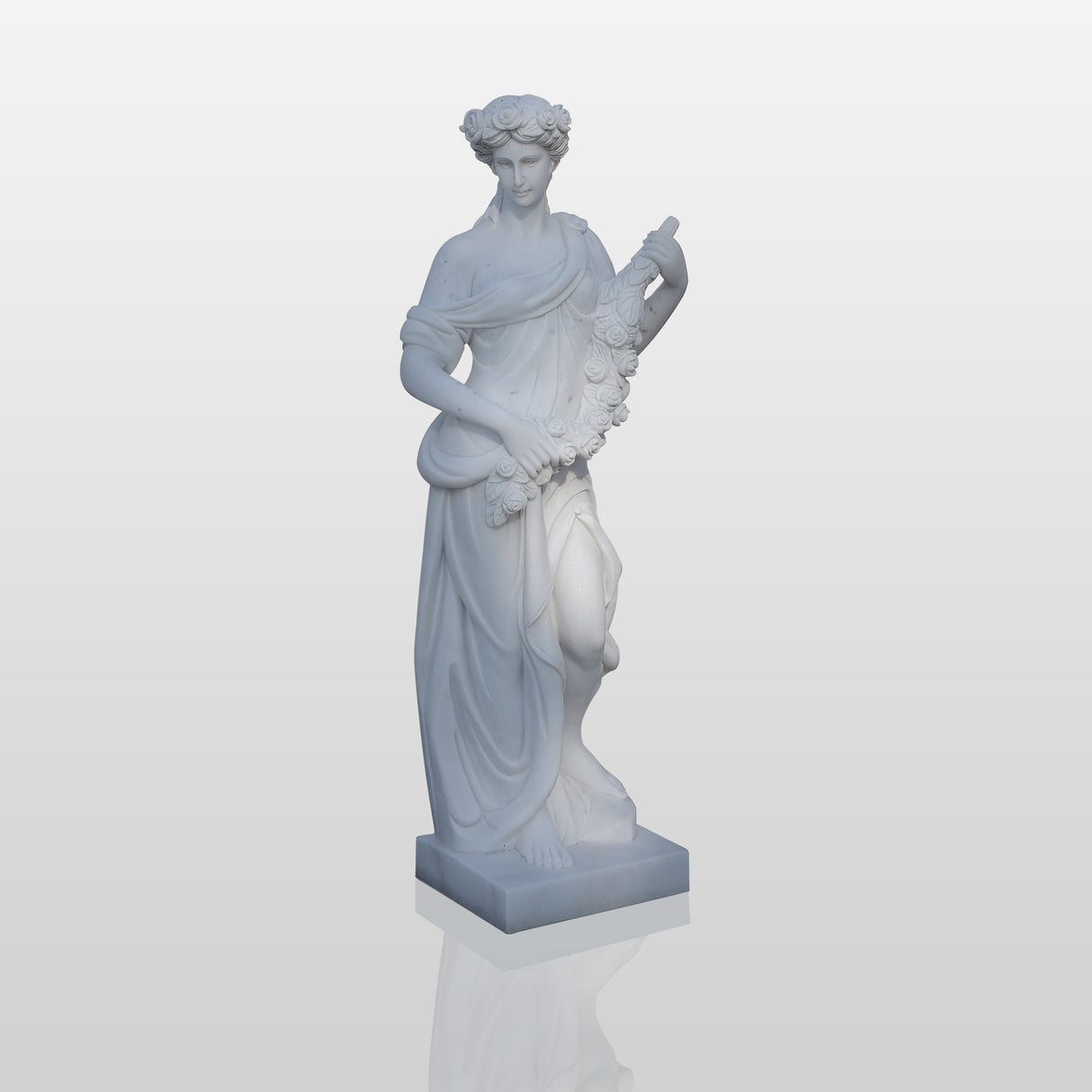 PREMIER Luxury White Marble Women Statue for Outdoor Garden, Luxury Home, Landscaping and Villa PSM-069-Marble sculpture-PREMIER SCULPTURE